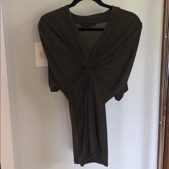 BCBG cinched V-Neck top - brown size M - Picture 2 of 3